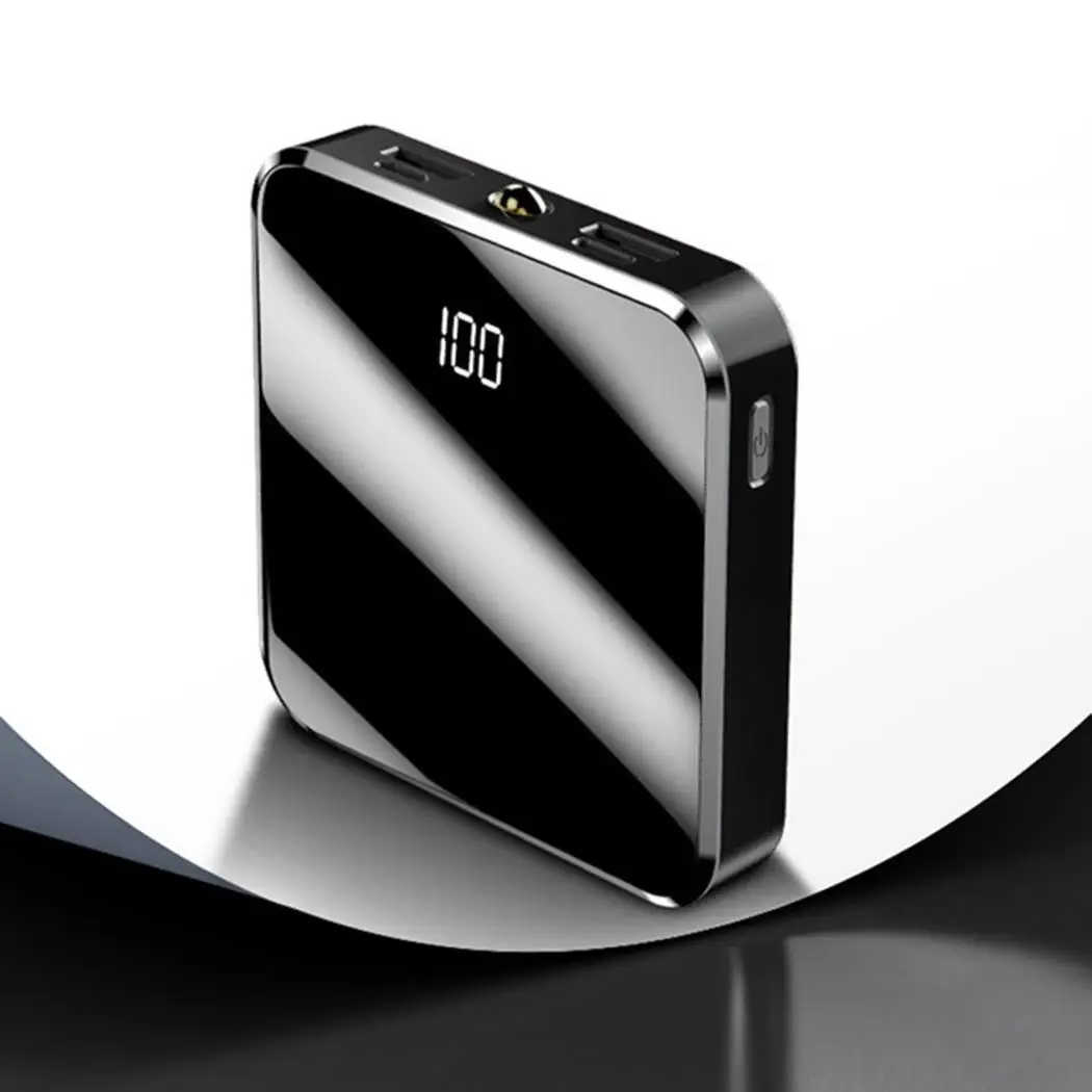 Super mi ni power Bank 20000 мАч портативное зарядное устройство светодиодный фонарь на батарейках type-C power bank Poverbank для iPhone Xiaomi mi samsung S9 S10 - Цвет: black