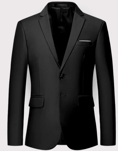 Новая мода платье костюм мужская куртка Азиатский Размер S M L XL XXL XXXL 4XL 5XL 6XL мужской блейзер куртки тонкий дизайн повседневный мужской костюм - Цвет: Hei  se