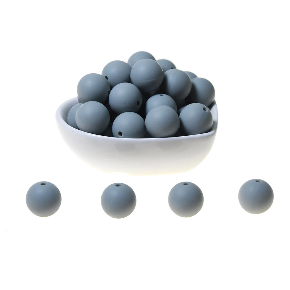 10pcs 15mm Various Color Loose Silicone Round Bead Baby Teething Chewable Beads Kids Toys Baby Teethers DIY Jewelry Making
