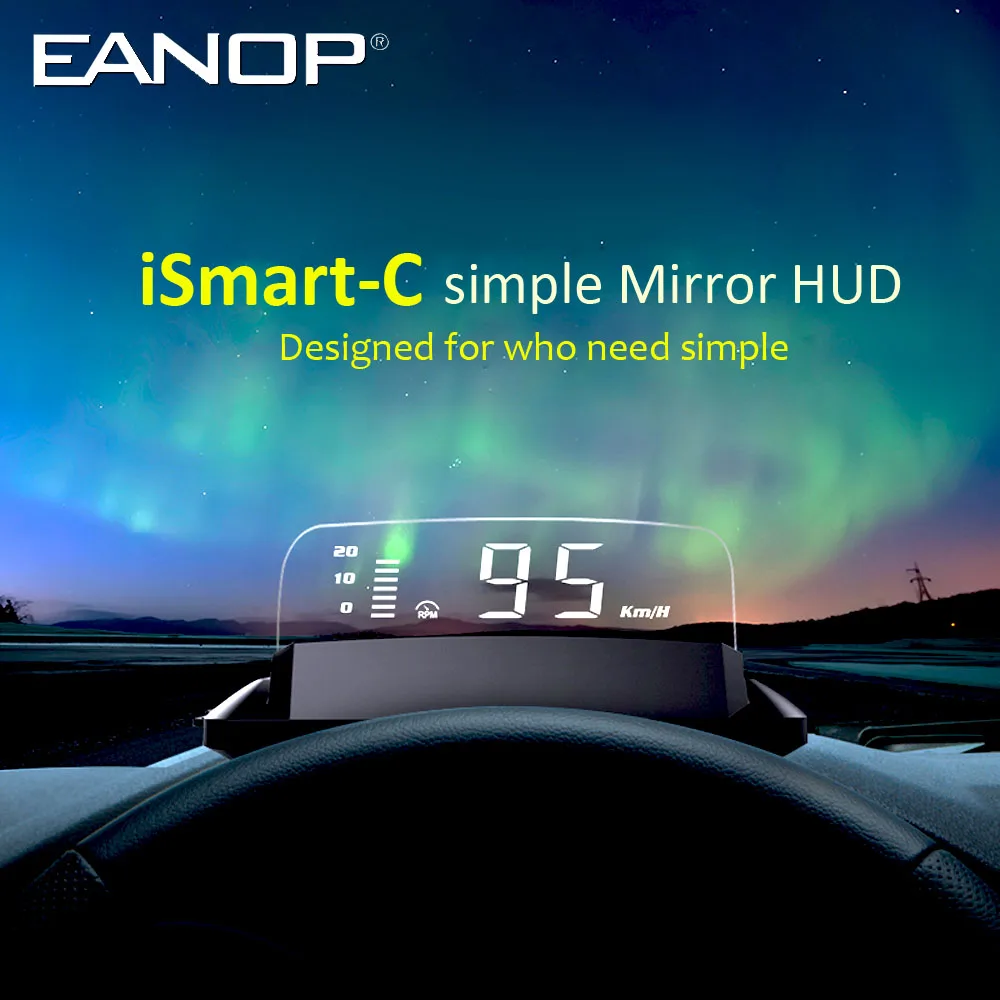 EANOP iSmart C 2020 новейший дисплей HUD с зеркальной головкой OBD2 скорость/об/мин проектор