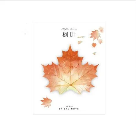 Cute Natural Plant Leaf Memo Pad Sticky Notepad Kawaii Stickers Note Paper