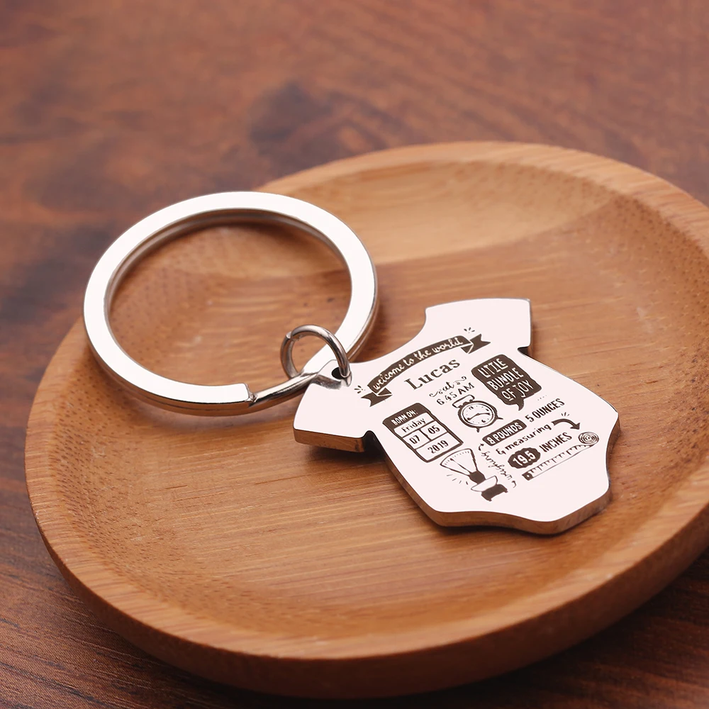 

Baby Siamese Shape Key Chain Personalized New Born Baby Name Date Birth Weight Time Height Souvenir Mother's Father's Day Gifts