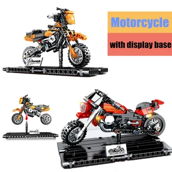 

New Technic Series Motorcycle with DISPLAY Base Model Vehicle Fit Technic Building Bricks Block Toys Children GIFT