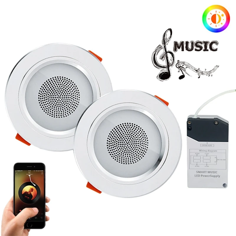 2 шт. Led 4,0 Bluetooth Потолочный светильник Rgb с регулируемой яркостью для комнатной спальни потолочный светильник приложение дистанционное управление Музыка Смарт потолочные светильники