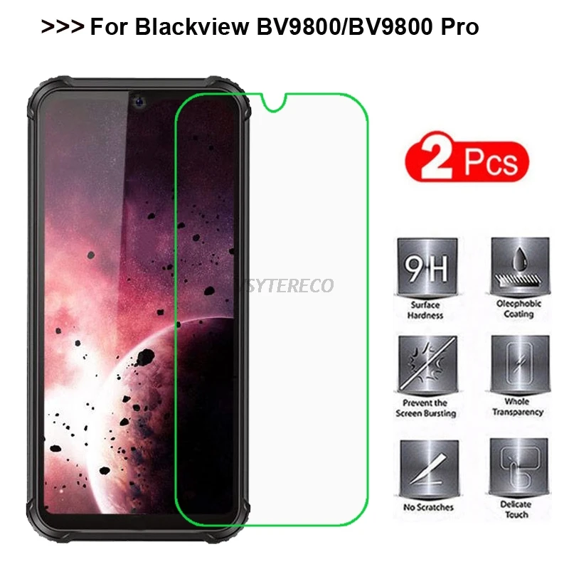 2 шт., закаленное стекло для Blackview BV9800, Защитная пленка для телефона 9 H, Защитная пленка для экрана Blackview BV9800 Pro 6,", защитное стекло