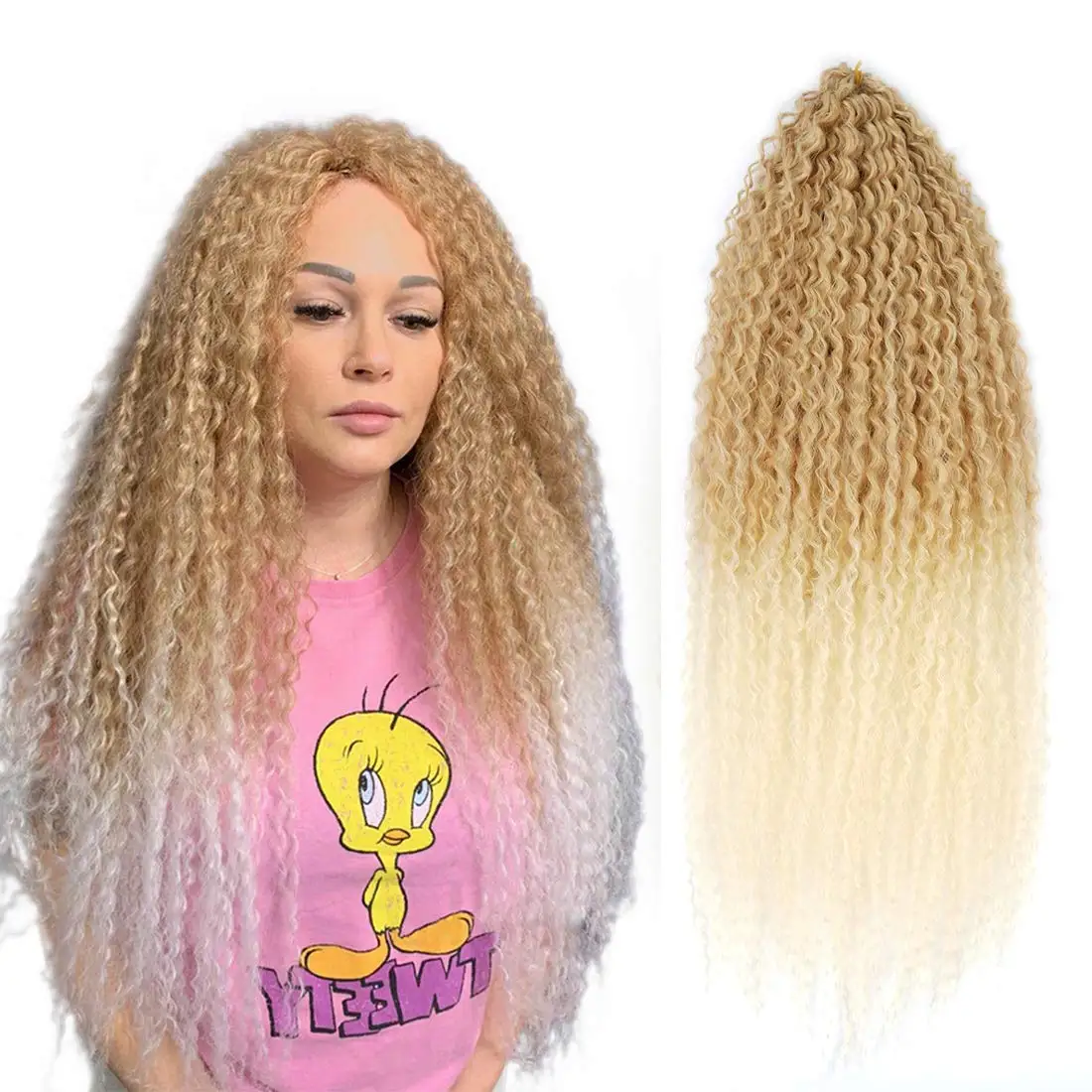 

Гнездо для волос, 18 и 30 дюймов, кудрявые, искусственные, темные, волнистые, вязаные крючком волосы для наращивания, GoGo, кудрявые вязаные волосы