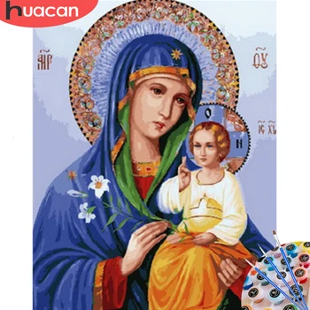 

HUACAN Pictures By Number Religion Kit Drawing On Canvas Wall Art HandPainted Oil Painting Home Decor DIY Gift