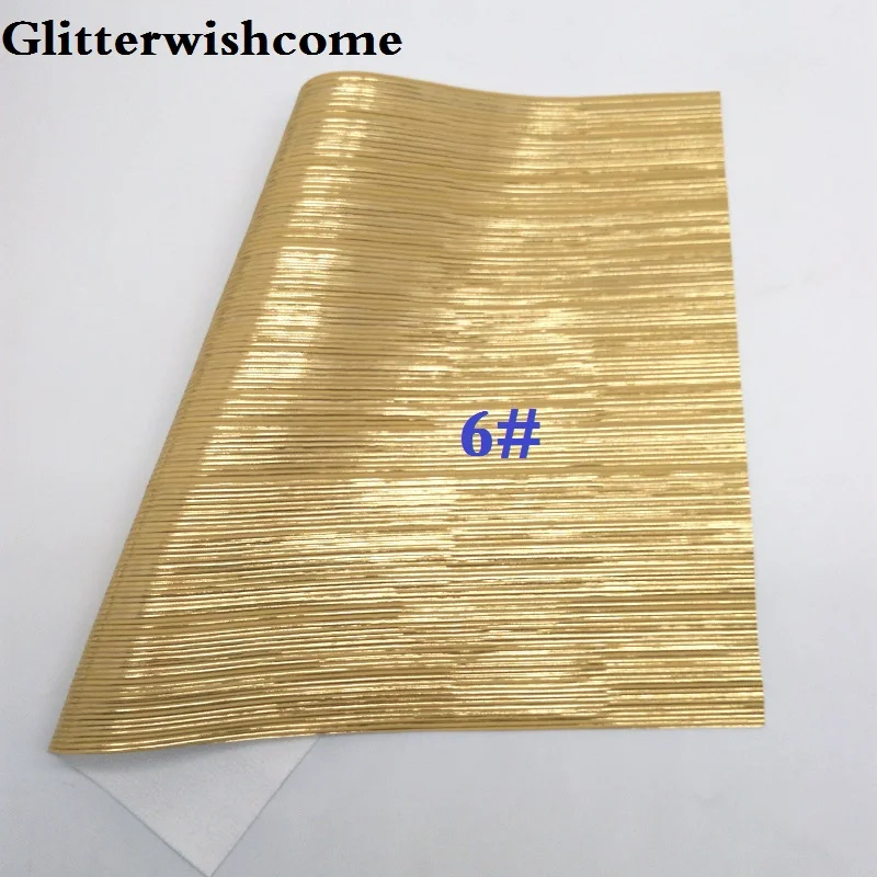 Glitterwishcome 21X29 см A4 размер винил для бантов тисненые полосы Кожа Fabirc искусственная кожа листы для бантов, GM153A - Цвет: 6