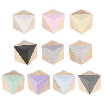 

Solid Wooden Cube Game Building Block Educational Toy Table Decor for DIY Woodworking Building Games Display Decoration