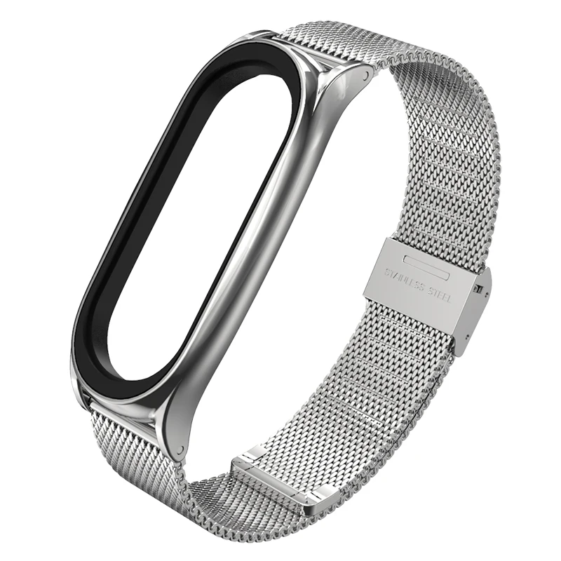 Для mi Band 4 3 ремешок на запястье металлический Безвинтовой из нержавеющей стали для Xiaomi mi Band 4 3 Ремешок Браслет mi band 4 3 напульсники Pulseira - Цвет: Milanese Plus Silver