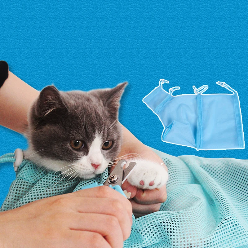

Cotton Mesh Cat Grooming Bath Bag Cat Supplies Constraint Washing Bags for Pet Bathing Nail Trimming Injecting Anti Scratch Bite