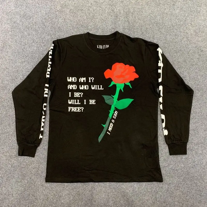 19SS CPFM. XYZ Роза с длинным рукавом футболки Последние Осень/Зима хип-хоп Kanye West хлопок Cpfm футболки xxxtentacion для мужчин и женщин