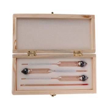 

3 Pcs 0-100% Hydrometer Alcoholmeter Tester Set Alcohol Concentration Meter + Thermometer Lab kit