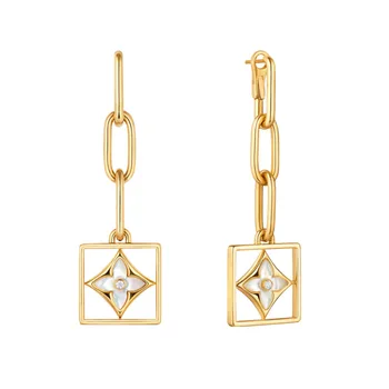 

Currently Available Clover French Ear Clip Long Europe and America Earrings Set Fritillary Copper Plating 18K Gold Vintage Jewel