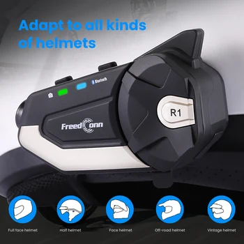 

AOSHIKE R1 Motorcycle Intercom Helmet Bluetooth Headset Intercom 1080P HD Video Wifi Recorder BT Camera Intercomunicador 2020