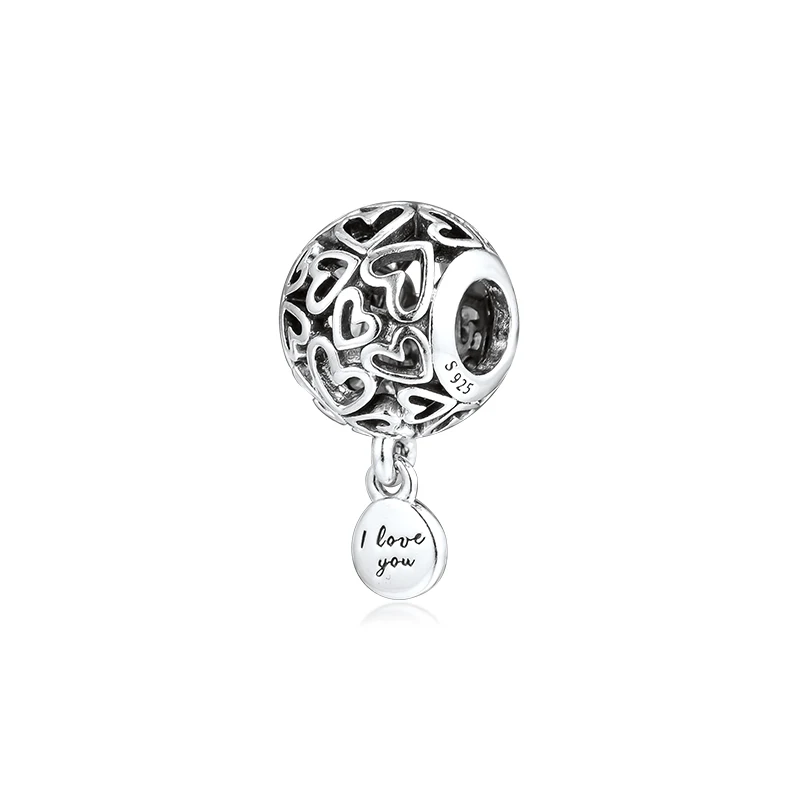 CKK ажурные сердечки Подвески 925 подходят Пандора браслеты стерлингового серебра Шарм бусины для бусина для изготовления украшений Berloque