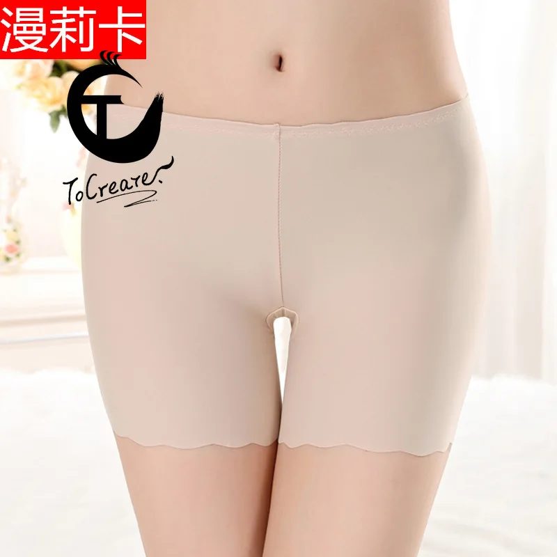 

Safety Shorts Viscose Fiber Nylon Solid Color Ruffles Anti-Glare Safety Shorts Women Spring and Summer Women's Safety Shorts