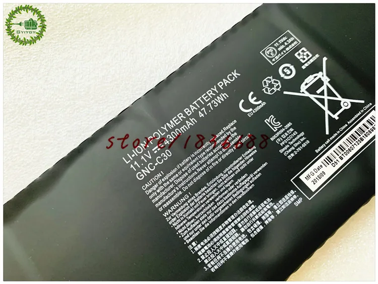 GYIYGY 11,1 V 47.73Wh 4300mAh GNC-C30 Аккумулятор для ноутбука GIGABYTE U2442 U24F P34G-V2 серии игр