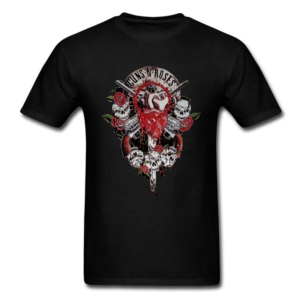 Custom Male Tops Tees Guns N Rose Band Tshirts Skull 3D T Shirt Short Sleeve Summer Cool Crazy T-Shirt Clothing | Мужская одежда