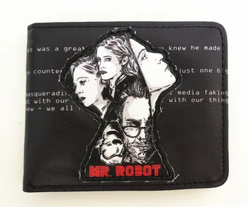 

TV Series Mr Robot Men Wallet Black Panther Faux Leather Purse Unisex Wallets ID/Credit Card Holder