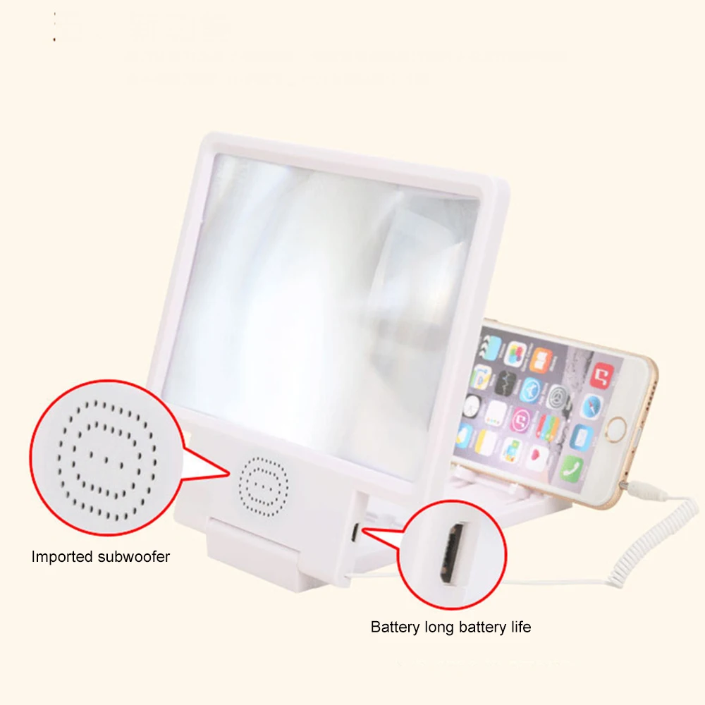 1pc Phone Screen Magnifier Cellphone Projector Enlarged Amplifier Mobile Bracket Desktop Holder 3D HD Movie Video Stand