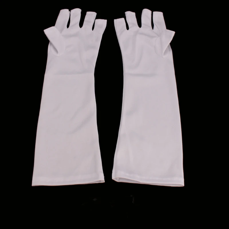 White Long 1 пара перчаток с защитой от ультрафиолета для УФ-светильник/лампа с защитой от УФ-излучения перчатки для маникюра и дизайна ногтей сушилка светильник инструменты - Цвет: White Long