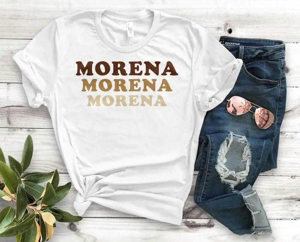 Белый Morena Latina/женская футболка с принтом, смешные изделия из хлопка, футболка, подарок, 90s Lady Yong Girl, Прямая поставка, S-913 - Цвет: Белый