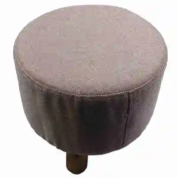 

Modern Luxury Upholstered Footstool Round Pouffe Stool + Wooden Leg Pattern:Round Fabric:Grey(3 Legs)