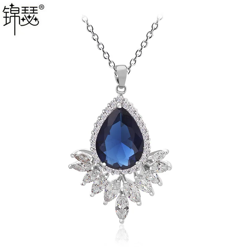 

Zither Palace Lock Heart Jade Necklace AAA Zircon-Style Western Style Accessories