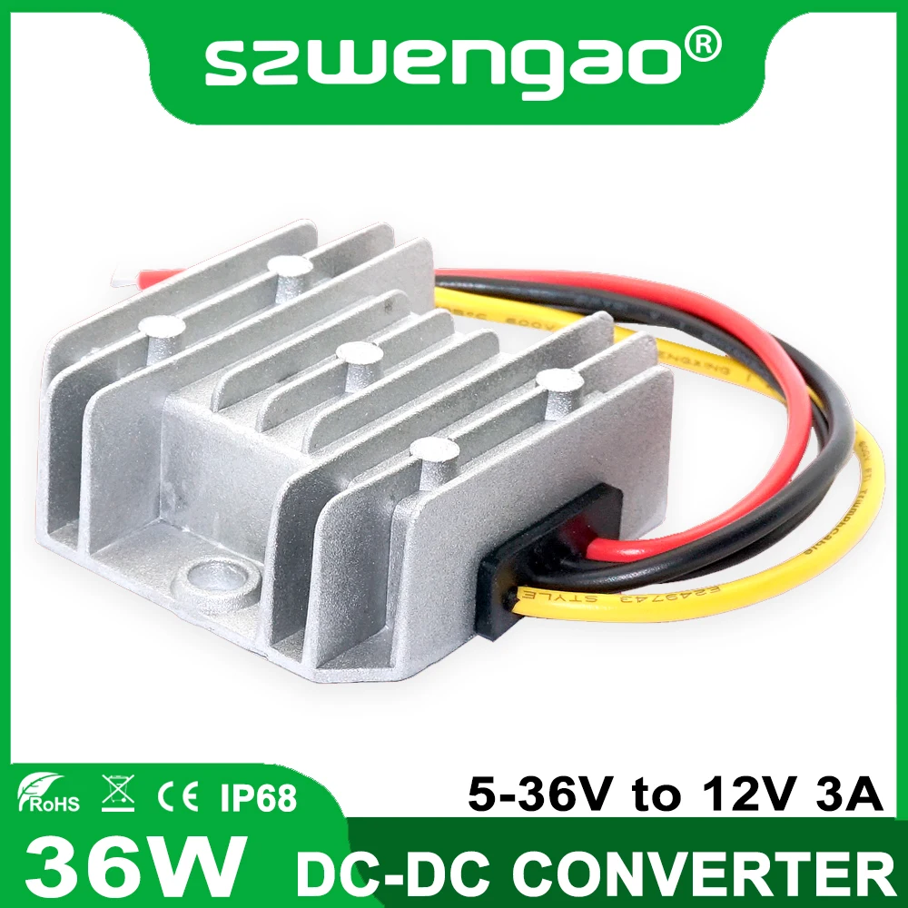 Szwengao DC 6V 8V 13 8 V 19V 24V 36V 12V 1A 2A 3A повышающий понижающий преобразователь Автомобильный
