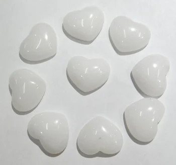 

wholesale 50pcs Heart-shaped beads No Hole cab cabochons milky jades beads 15x18mm For DIY Making Jewelry necklace accessories