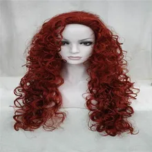 Модный сексуальный кудрявый тёмный волнистый красный длинный синтетический женский парик