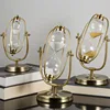 30 /60 Mins Time Hourglass Timer Metal Rotating Sand Clock European Style Living Room Decoration Ornaments Birthday Gift 2