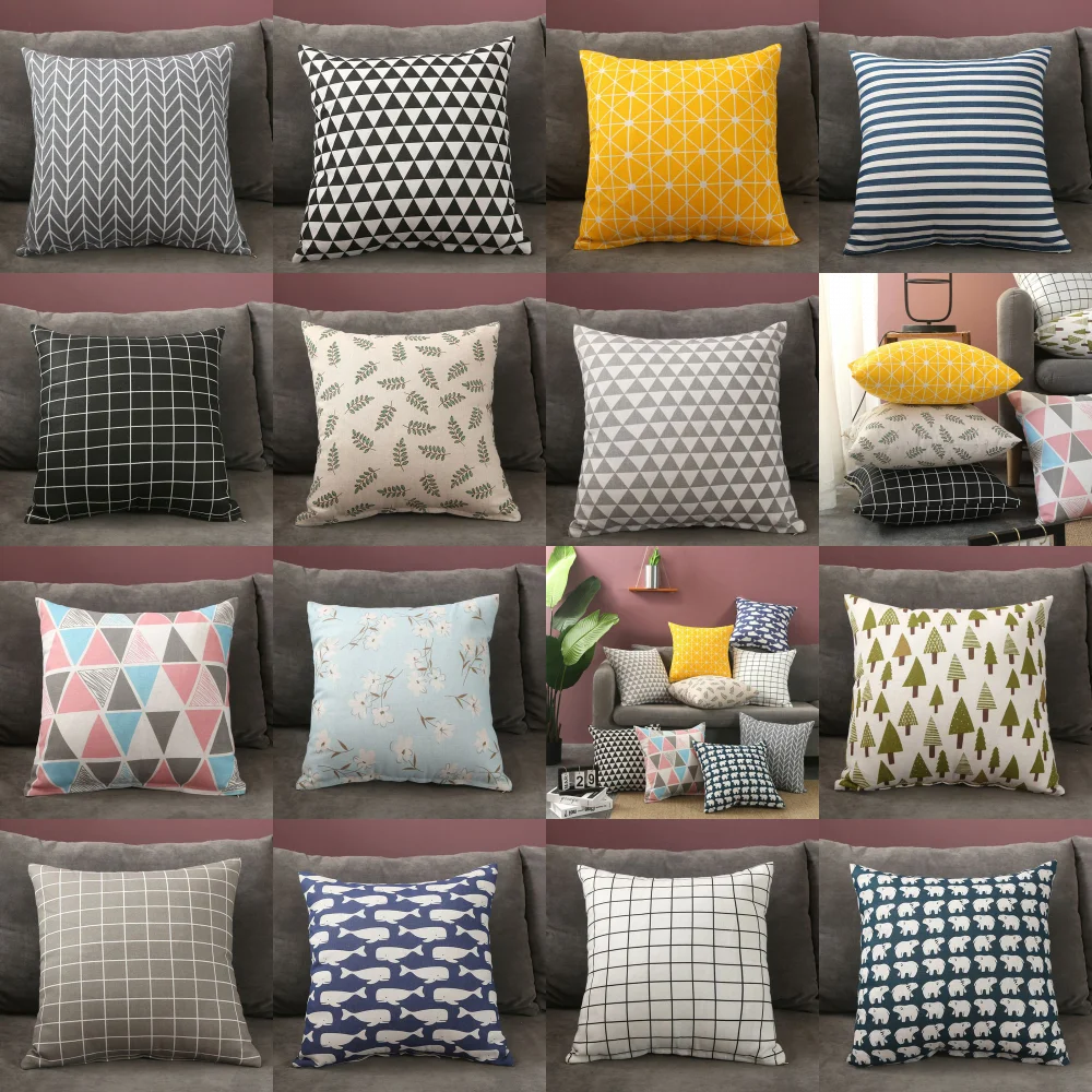 Car Waist Simple Style Special Offer Pillowcase Inserts Four Seasons Double-Sided Pillow Cushion Living Room Sofa Office 45*45