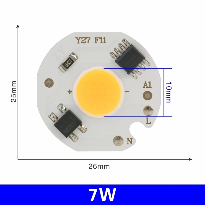 Светодиодный COB чип лампа 10 Вт 20 Вт 30 Вт 50 Вт 220 В Smart IC нет необходимости драйвер светодиодный светильник 3W 5 Вт 7 Вт 9 Вт для наводнения светильник Точечный светильник Diy светильник ing - Испускаемый цвет: 7W