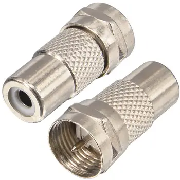 

2 Pieces F-Type Male Plug to RCA Female Jack RF Video TV Cable Adapter for Atari 2600/7800 Sega/Coleco/Commodore Game System