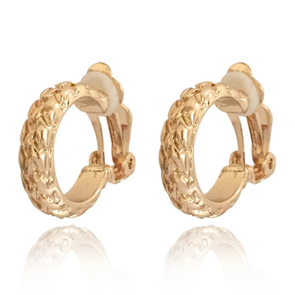 Clip Earrings Without Piercing Textured For Women Fashion Party Gift Jewelry