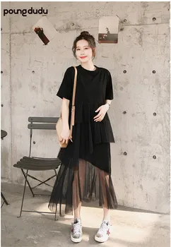 

Poungdudu maternity pregnant women dress Spot real shot maternity dress pregnant women dress mesh maternity skirt