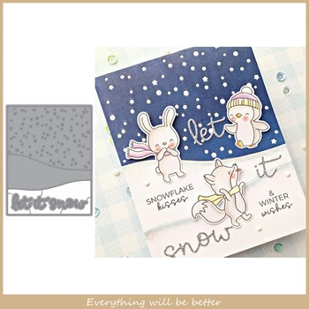 

Let It Snow Sentence Words Letter Alphabet Winter Square Frame Metal Cutting Dies For Scrapbook Craft Embossing Paper 2020 Dies