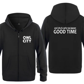 

GOOD TIME - Owl City Rock Band Hoodies Men 2018 Men's Fleece Zipper Cardigans Hooded Sweatshirts