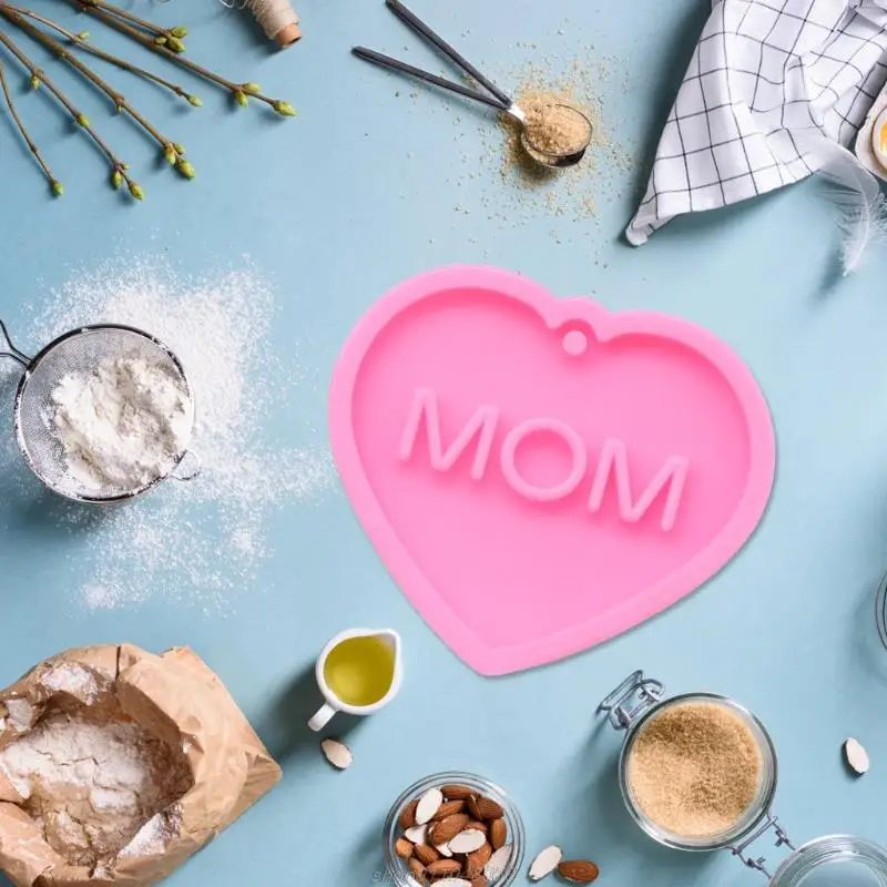 MOM Keychain Resin Molds Love Shape Silicone Letter Jewellery Making Home Decoration Gifts O29 21 Dropship | Дом и сад