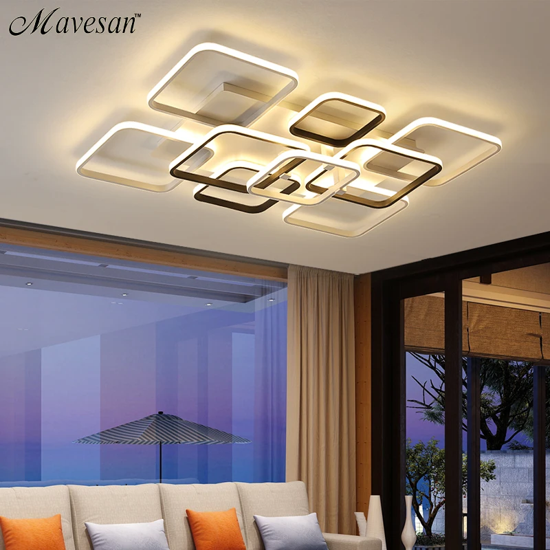 Grey white Rectangle shape Modern LED Ceiling lights for living room bed room studio lighting Creative modern ceiling lamp