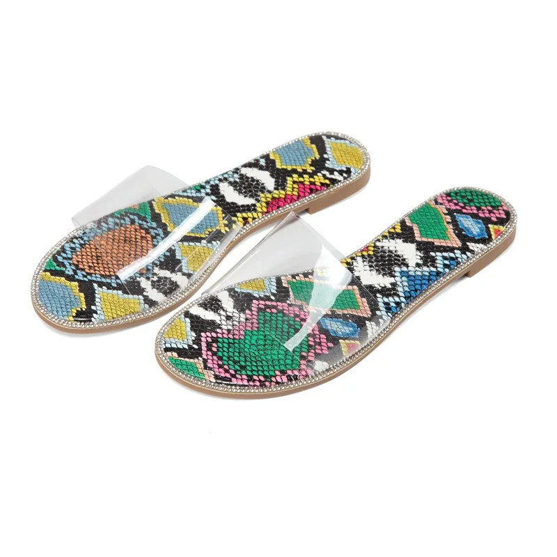 Summer Womens Flat Sandal Casual Transparent Slipper for Woman Flat Sandals PVC Beach Fashion