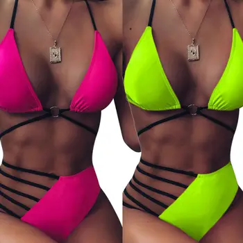 

Women Sexy Brazilian Bikini Set Hollow Bathing Suit Swimwear Push Up Bra+V Thong Bikinis Womens Clothing Swimming Suit Biquini