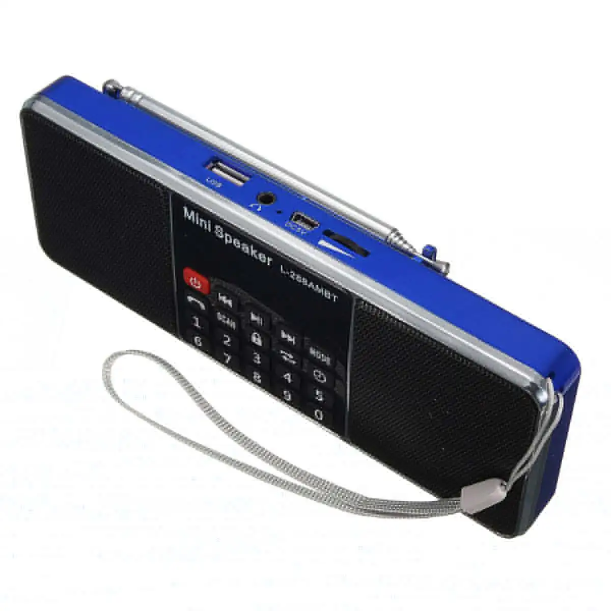 Синий Портативный bluetooth FM/AM радио двойной динамик бас Голос ЖК цифровой дисплей стерео динамик беспроводной MP3 музыкальный плеер Micro SD - Цвет: Синий