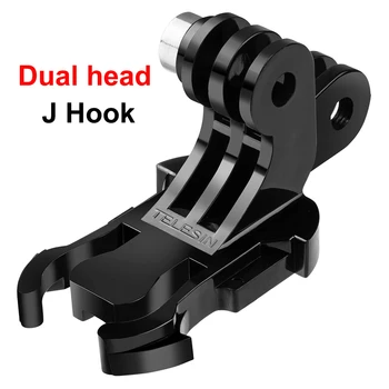 

Telesin Dual head J mount adapter Backpack J-shape mount for Gopro hero 7/6/5 Black Siliver DJI OSMO ACTION SJCAM Camera
