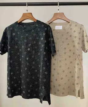 

Women Sweater Spring / Summer 2020 Round Neck Short Sleeve Linen Sweater Top