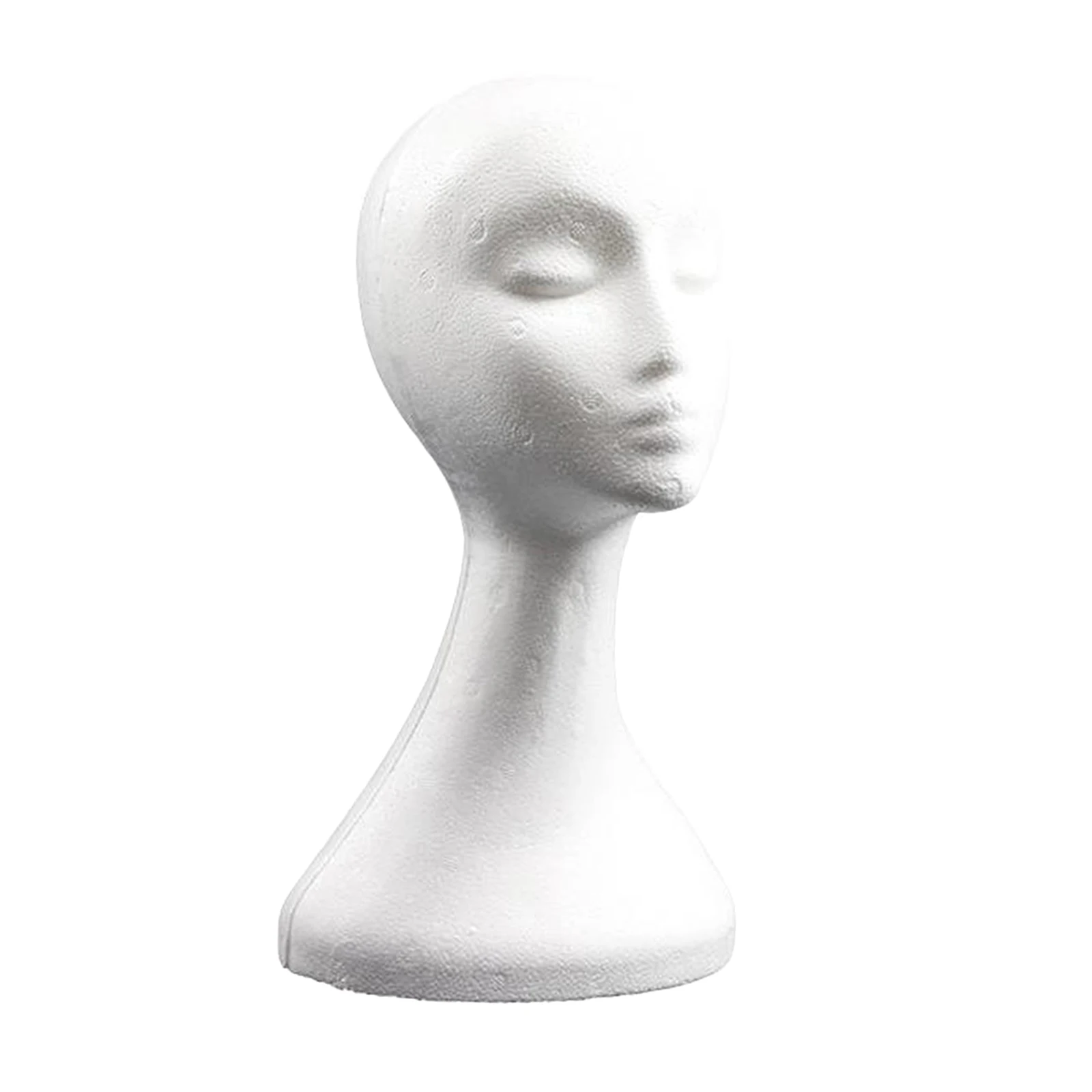 Mannequin Head Polystyrene Head Female Foam Manikin Head Model Mannequin Head with Female Face for Wig Hair Glasses Hat Display