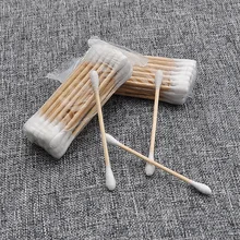 [35 палочек] двухголовый ватный тампон с круглым носком для домашнего использования с ушками ватные палочки для чистки ватных палочек маленькая портативная посылка