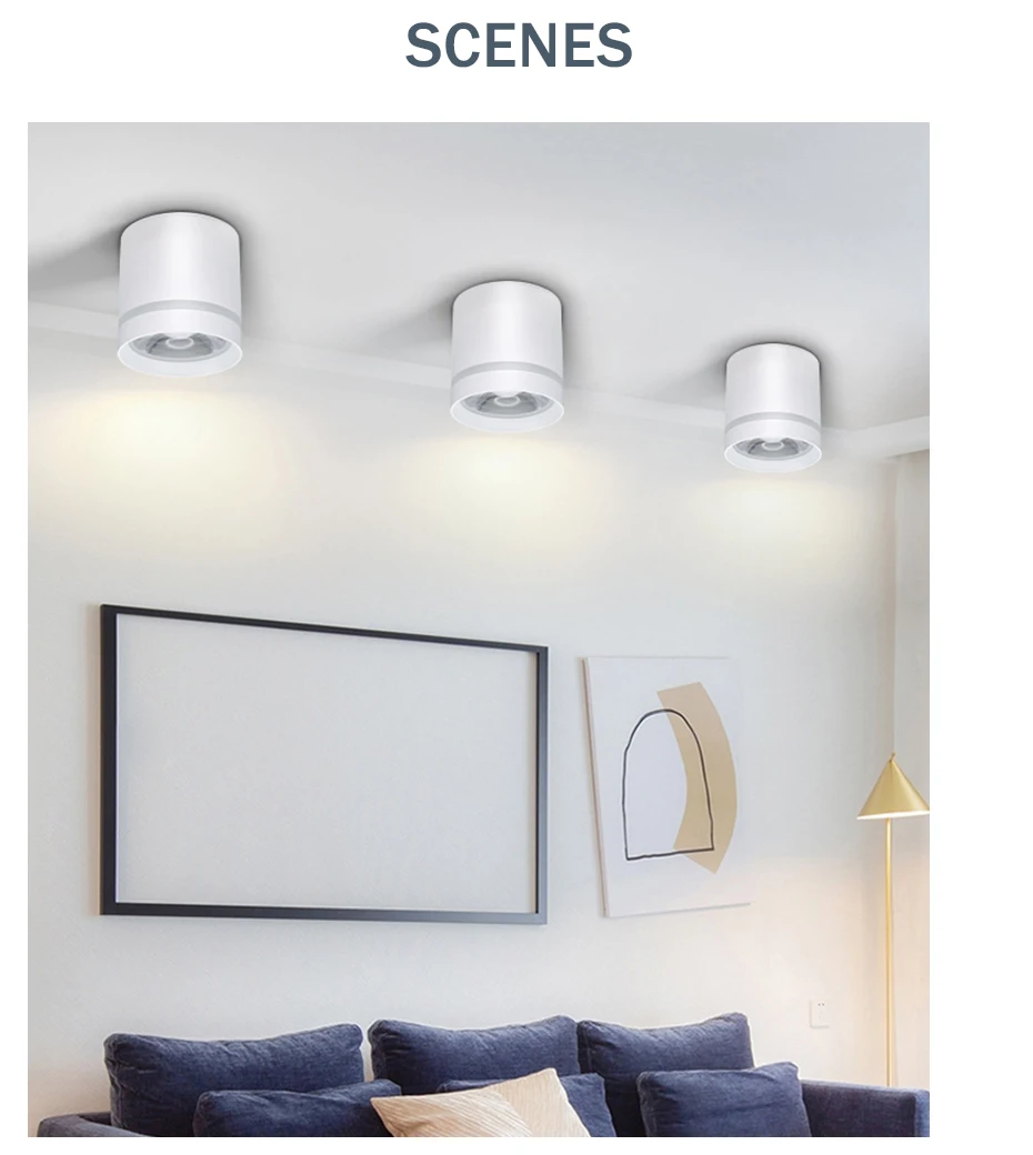 [DBF]Macaroon Aluminum Surface Mounted Ceiling Downlight 7W 10W 12W LED Ceiling Spot Light AC110/220V for Kitchen Living room